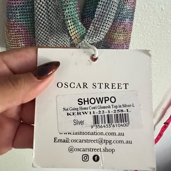 Showpo Iridescent Chain Mesh Halter Top (New with Tags) - Picture 7 of 7